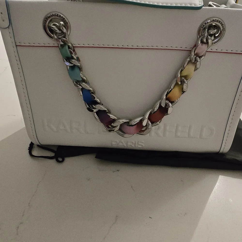 Karl Lagerfeld White and Multicolor Women's Bag Karl Lagerfeld Paris Savoie - Picture 6 of 10